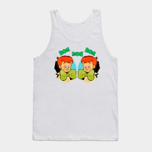 Orange hair boy green tie Tank Top